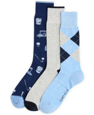 Men's Patterned Golf Socks, 3-Pack
