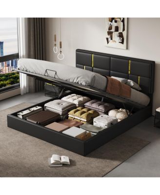 Upholstered Platform Bed with Hydraulic Storage