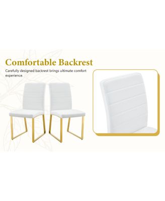 Marble patterned glass dining chair set with gold decoration