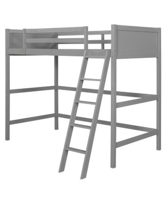 Solid Wood Twin Size Loft Bed with Ladder