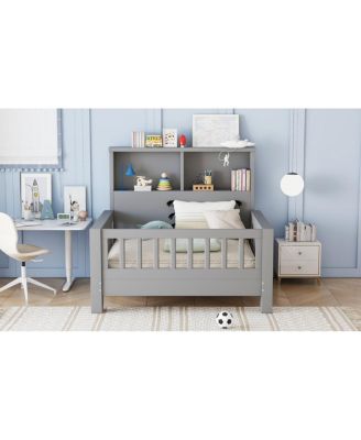 Twin Storage Platform Bed with Headboard & Pull-Out
