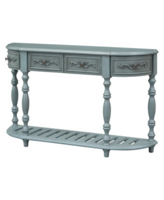  52" Modern Curved Console Table w/ Drawers & Shelf