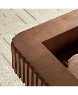 Modern Handcraft Drum Coffee Table with Hidden Storage