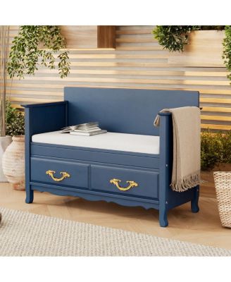 Shoe Bench with Removable Cushion & Hidden Storage