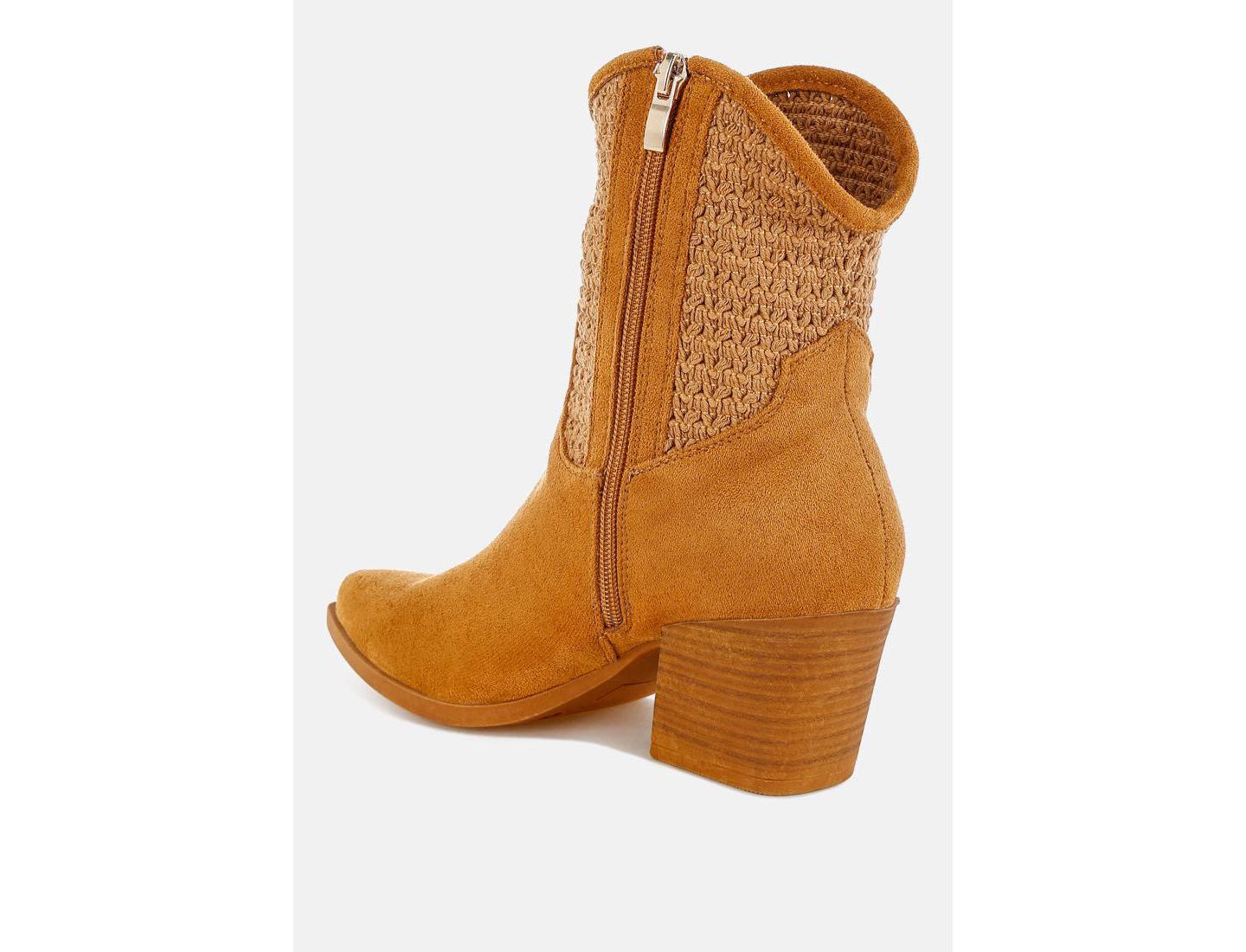 Женские ботинки London Rag Bimmy Woven Pointy Western, цвет: Бежевый / Хаки — фото 5