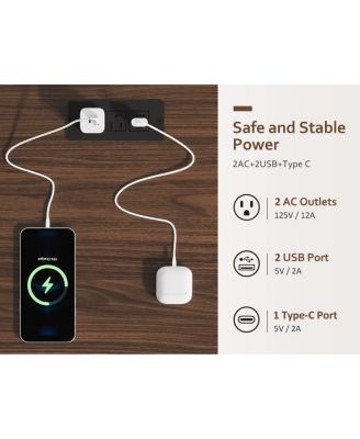 Rustic Wood End Table, 2 Tiered Square Side Table with Storage Shelf