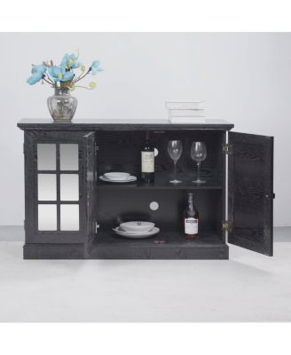 45" 3-Door Mirrored Storage Cabinet