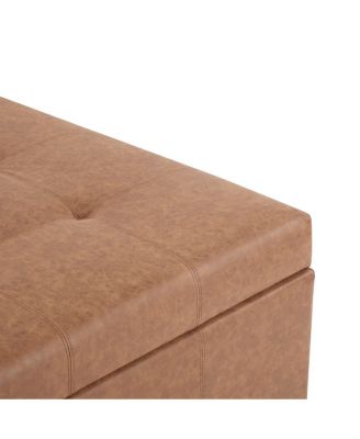 Faux Leather Storage Ottoman - Lift-Top Footrest Stool