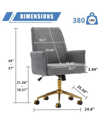 Mid-back office chair, striped fabric, ergonomic design