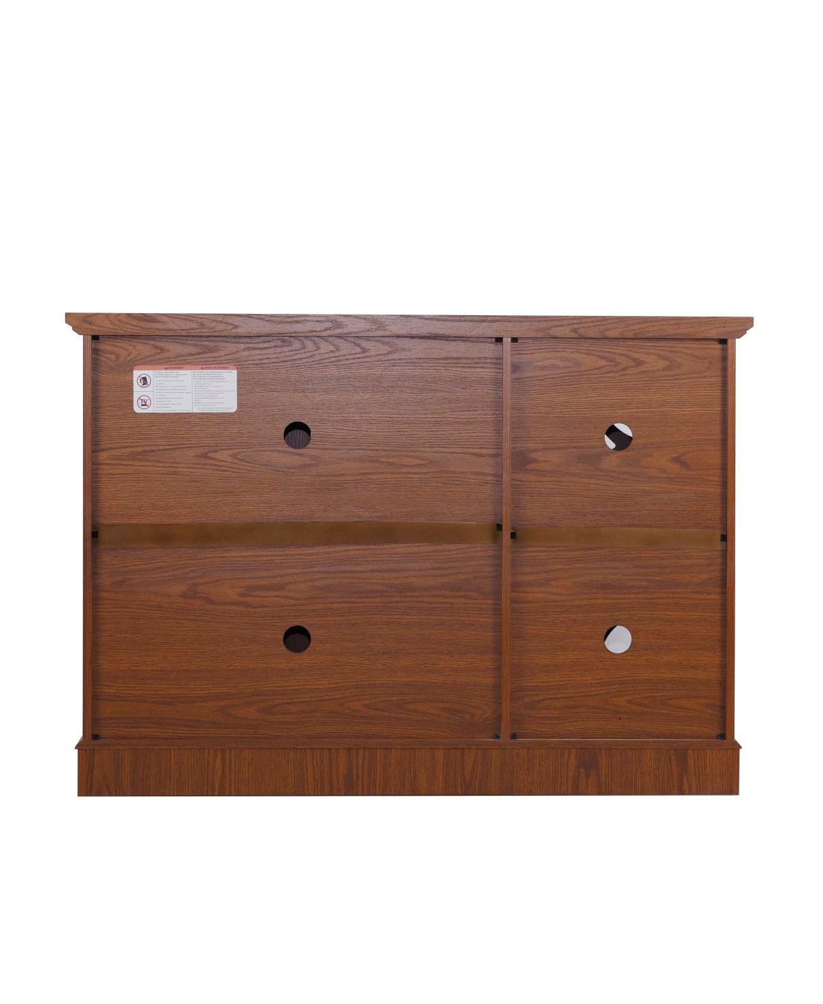 Streamdale Furniture Sideboard with 3 Glass Doors, Adjustable Shelf, Dark Oak Laminate