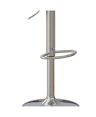 Streamdale Modern Black PU Bar Stool Set - 2-Piece with Silver Legs