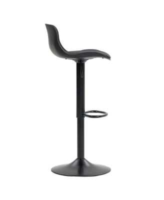Streamdale Bar Stools Set of 2 - Modern PU Leather Counter Height Swivel Chairs - Black