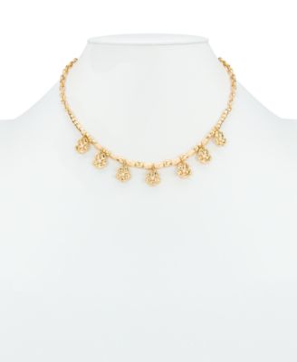 Gold-Tone Beaded Charm Necklace