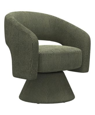 Swivel Accent Chair, Modern Barrel Chair with Thick Padding,
