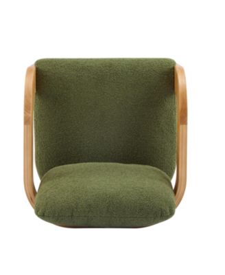 Green Boucle Dining Chairs - Natural Wood Frame (2-Pack)