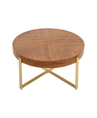 Modern Retro Round Coffee Table, Gold Legs