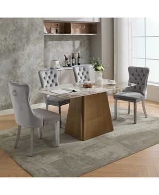 Nikki Collection Modern Velvet Dining Chair Set (2-Pcs)