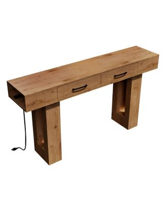 63-Inch Natural Console Table for Entryway, Hallway, Living Room
