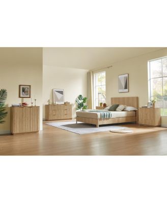 Queen Size Wooden corrugated curved lines, No Box Spring Needed