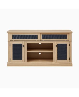 Streamdale Embossed Pattern TV Stand, Media Console w/ Storage, Sliding Door,   58.27"W