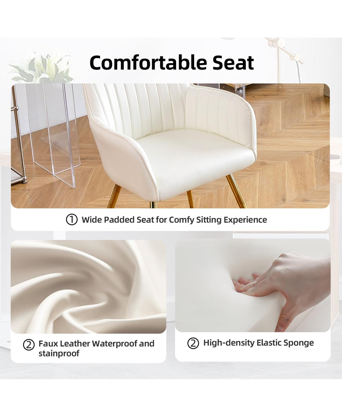 Streamdale Furniture Faux Leather Dining Chairs (Set of 2)