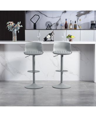  Bar Stools Set of 2 – Modern PU Leather Counter Height Swivel Chairs