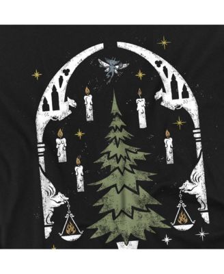 Men's Hogwarts Great Hall Christmas Tree Stamp T Shirt