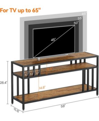 58" TV Stand for TV, Entertainment Center with Open Storage Shelves, TV Media Console Table