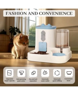 Cat Ear Automatic Pet Feeder & Waterer, 1500ML Food + 800ML Water, Small Size
