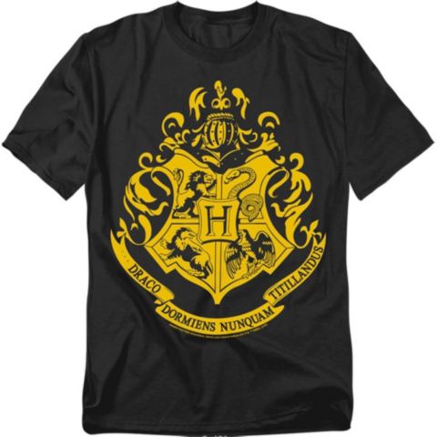 Мужская футболка Harry Potter Hogwarts Crest, цвет: Чёрный