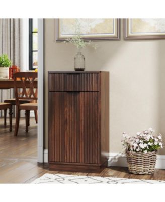 Woodgrain Tilt-Out Trash Cabinet - Walnut Finish
