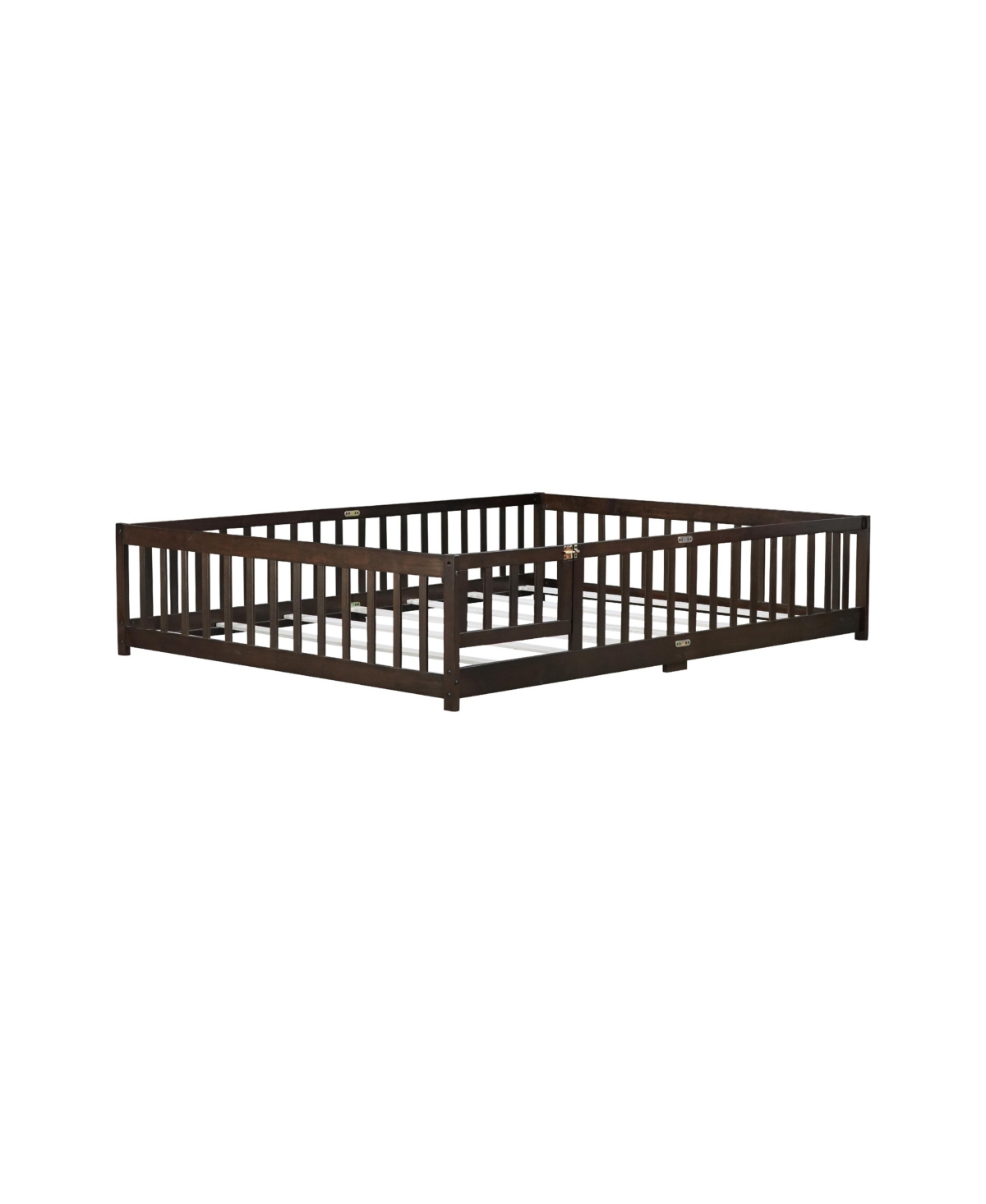 Streamdale Furniture Queen Floor Bed with Fence & Guardrails
