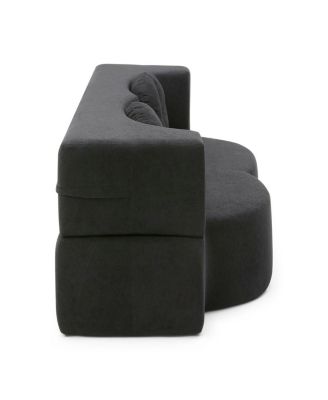 Streamdale 2-in-1 Folding Sofa Bed with Pillow, Twin Sleeper Sofa, Black