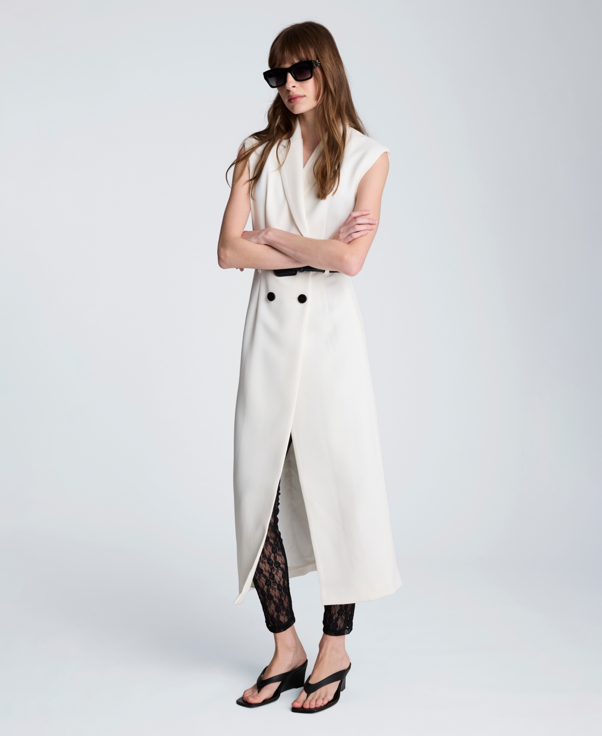 Kenneth Cole Women's Modern Midi Trench Collared Dress