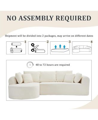 Modern Cloud Sofa with 7 Pillows & L-Shape Modular Design