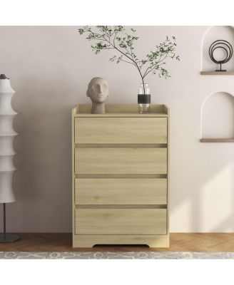 4-Drawer Waterproof Wooden Dresser for Bedroom/Living Room/Office