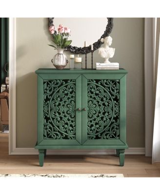 Streamdale Vintage Carved 2-Door Accent Cabinet with Floral Design