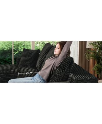 Modular Rabbit Hair Cloud Sofa - L-Shaped, Recliner, Minimalist Sleeper