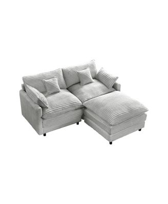 Streamdale Seven-piece sofa set with console, coffee table & 6 pillows