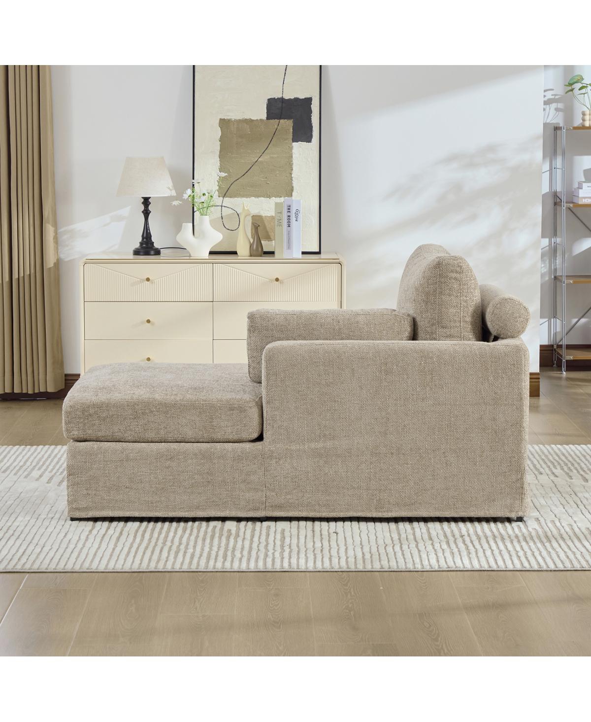 Streamdale Furniture 31.89" Wide Modular Sofa Bed with Chenille Fabric & Metal Legs