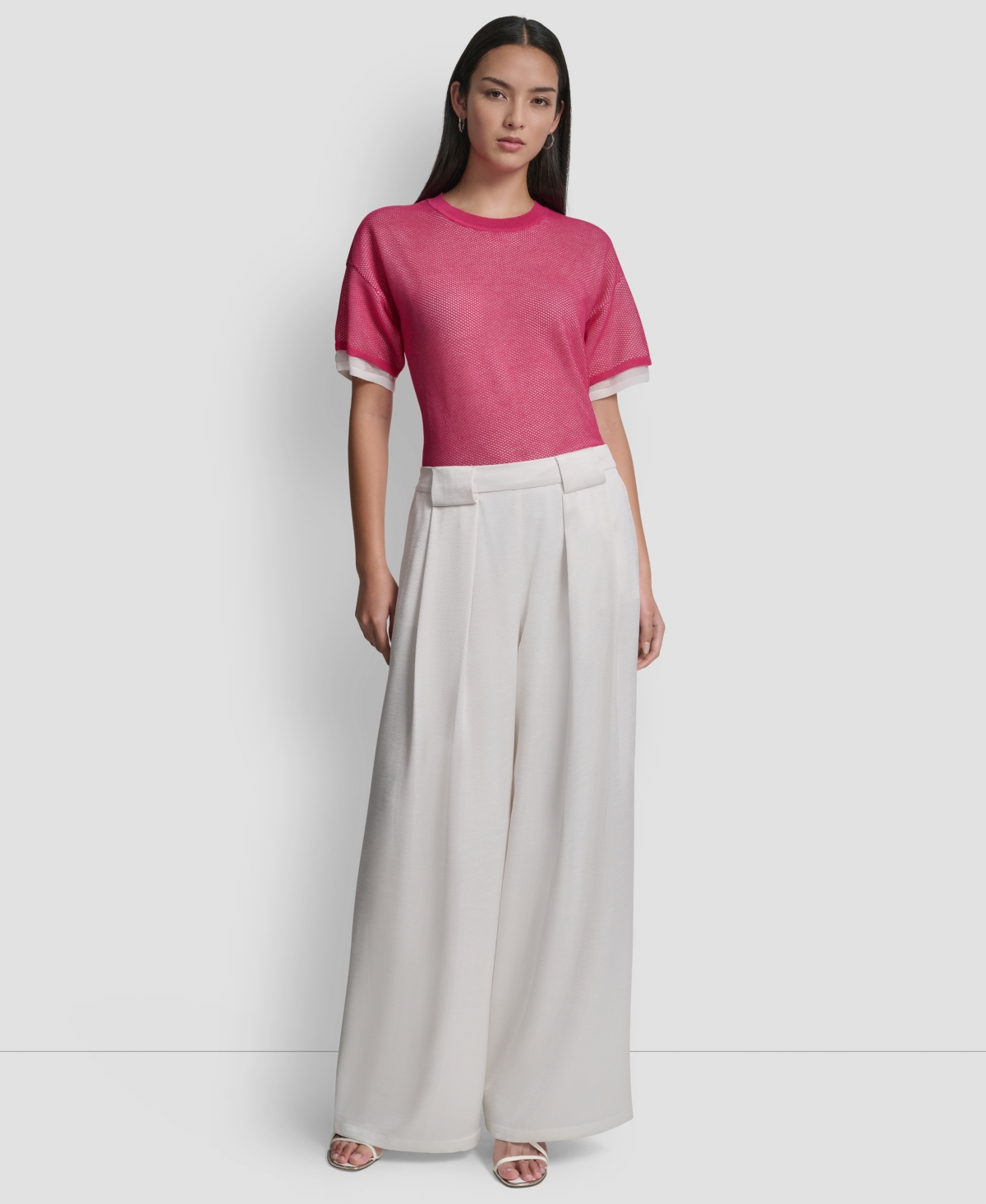 Dkny Women's Pleated Wide-Leg Pull-On Pants