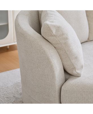 73.82" Wide Curved Sofa, Modern Plush Chenille, Extra-Deep Seat, 4 Cushions