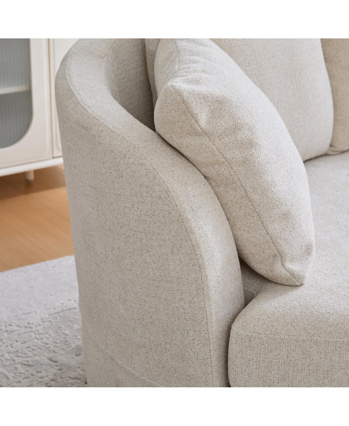 Streamdale Furniture 73.82" Wide Curved Sofa, Modern Plush Chenille, Extra-Deep Seat, 4 Cushions