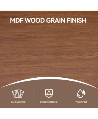 Streamdale 37" Round Dining Table with Golden Metal Legs (Walnut