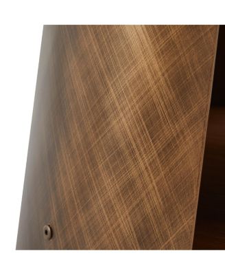 Streamdale 47.25" Round Dining Table, Retro Style, Seats 4-6, Walnut Wood/Bronze