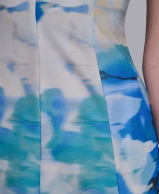 Women's V-Neck Cap-Sleeve Midi Dress