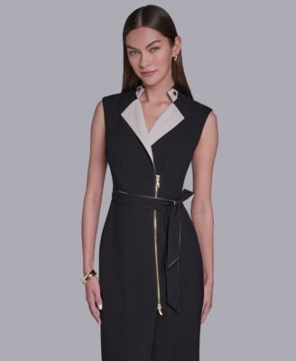 Women's Sleeveless Moto Dress