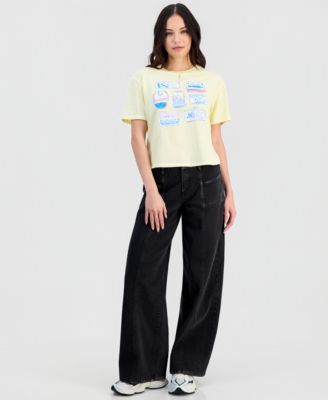 Juniors' Sardines Graphic Crewneck T-Shirt 