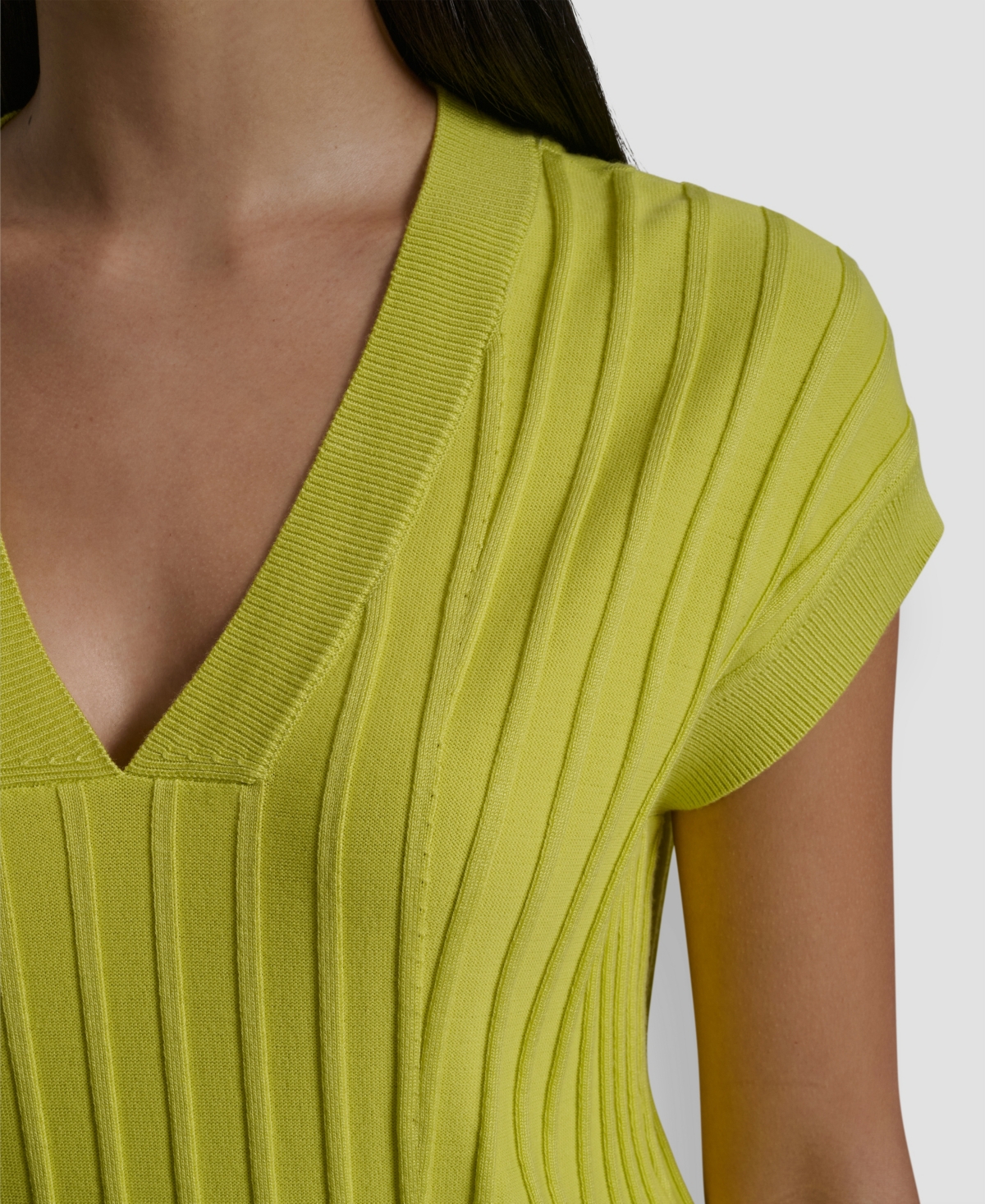 Dkny Women's Ribbed Short-Sleeve Sweater