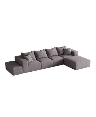 Streamdale Modern Upholstered Sectional Boneless Couch Set, Modular 132" L Shaped Sofa Set
